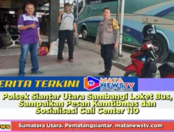 Polsek Siantar Utara Sambangi Loket Bus, Sampaikan Pesan Kamtibmas dan Sosialisasi Call Center 110