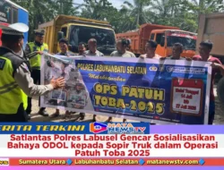 Satlantas Polres Labusel Gencar Sosialisasikan Bahaya ODOL kepada Sopir Truk dalam Operasi Patuh Toba 2025