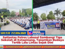 Satlantas Polres Labusel Sambangi Tiga Sekolah di Kotapinang, Tanamkan Budaya Tertib Lalu Lintas Sejak Dini