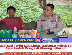 Sosialisasi Tertib Lalu Lintas, Satlantas Polres Batu Bara Sentuh Warga di Warung Jalinsum