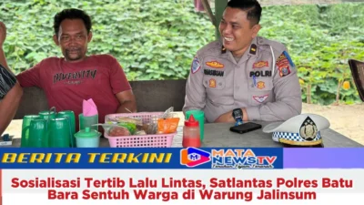 Sosialisasi Tertib Lalu Lintas, Satlantas Polres Batu Bara Sentuh Warga di Warung Jalinsum
