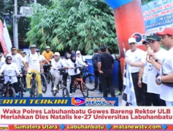 Waka Polres Labuhanbatu Gowes Bareng Rektor ULB Meriahkan Dies Natalis ke-27 Universitas Labuhanbatu