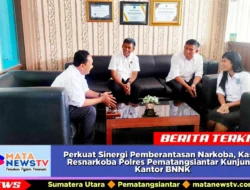 Perkuat Sinergi Pemberantasan Narkoba, Kasat Resnarkoba Polres Pematangsiantar Kunjungi Kantor BNNK