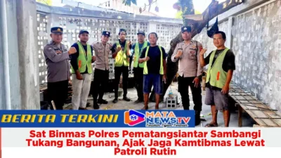 Sat Binmas Polres Pematangsiantar Sambangi Tukang Bangunan, Ajak Jaga Kamtibmas Lewat Patroli Rutin