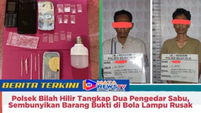 Polsek Bilah Hilir Tangkap Dua Pengedar Sabu, Sembunyikan Barang Bukti di Bola Lampu Rusak