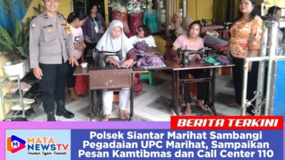 Polsek Siantar Marihat Sambangi Pegadaian UPC Marihat, Sampaikan Pesan Kamtibmas dan Call Center 110