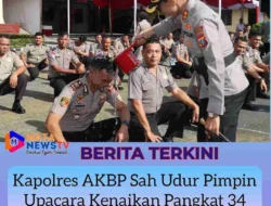 Kapolres AKBP Sah Udur Pimpin Upacara Kenaikan Pangkat 34 Personel Polres Pematangsiantar 