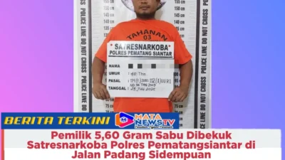 Pemilik 5,60 Gram Sabu Dibekuk Satresnarkoba Polres Pematangsiantar di Jalan Padang Sidempuan