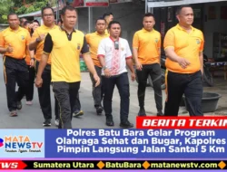 Polres Batu Bara Gelar Program Olahraga Sehat dan Bugar, Kapolres Pimpin Langsung Jalan Santai 5 Km