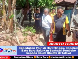 Kepedulian Polri di Hari Minggu, Kapolres Batu Bara Salurkan Bantuan Sembako kepada Kaum Dhuafa di Talawi