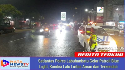 Satlantas Polres Labuhanbatu Gelar Patroli Blue Light, Kondisi Lalu Lintas Aman dan Terkendali