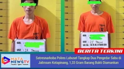 Satresnarkoba Polres Labusel Tangkap Dua Pengedar Sabu di Jalinsum Kotapinang, 1,33 Gram Barang Bukti Diamankan