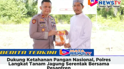 Dukung Ketahanan Pangan Nasional, Polres Langkat Tanam Jagung Serentak Bersama Pesantren