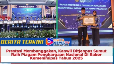 Prestasi Membanggakan, Kanwil Ditjenpas Sumut Raih Piagam Penghargaan Nasional Di Rakor Kemenimipas Tahun 2025
