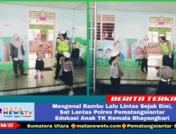 Mengenal Rambu Lalu Lintas Sejak Dini, Sat Lantas Polres Pematangsiantar Edukasi Anak TK Kemala Bhayangkari