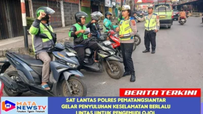 Penling – Penluh kepada Pengemudi Ojol,Sat Lantas Polres Pematangsiantar Laksanakan Dikmas Lantas 