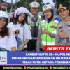 Sambut HUT RI ke-80, Polres Pematangsiantar Bagikan Helm dan Bendera Merah Putih kepada Pengendara