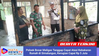 Polsek Bosar Maligas Tanggap Cepat Atasi Kebakaran Rumah di Simalungun, Kerugian Capai Rp 5 Juta