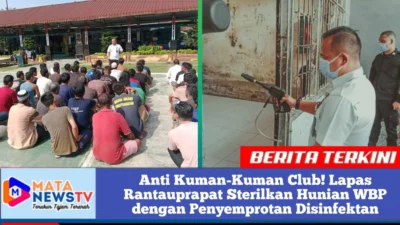 Anti Kuman-Kuman Club! Lapas Rantauprapat Sterilkan Hunian WBP dengan Penyemprotan Disinfektan