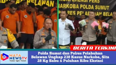 Polda Sumut dan Polres Pelabuhan Belawan Ungkap 238 Kasus Narkoba, Sita 28 Kg Sabu & Puluhan Ribu Ekstasi