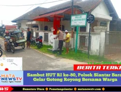 Sambut HUT RI ke-80, Polsek Siantar Barat Gelar Gotong Royong Bersama Warga