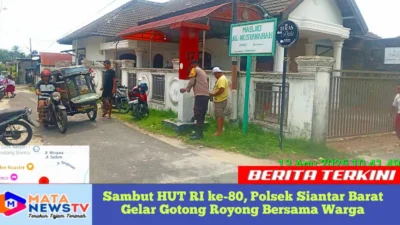Sambut HUT RI ke-80, Polsek Siantar Barat Gelar Gotong Royong Bersama Warga
