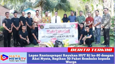 Lapas Rantauprapat Rayakan HUT RI ke-80 dengan Aksi Nyata, Bagikan 50 Paket Sembako kepada Warga