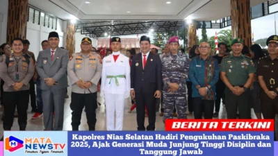 Kapolres Nias Selatan Hadiri Pengukuhan Paskibraka 2025, Ajak Generasi Muda Junjung Tinggi Disiplin dan Tanggung Jawab