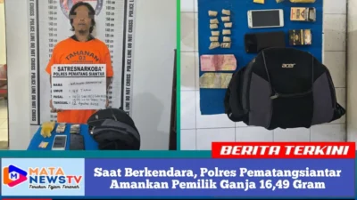 Saat Berkendara, Polres Pematangsiantar Amankan Pemilik Ganja 16,49 Gram