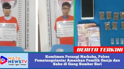 Komitmen Perangi Narkoba, Polres Pematangsiantar Amankan Pemilik Ganja dan Sabu di Gang Sumber Sari