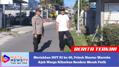 Meriahkan HUT RI ke-80, Polsek Siantar Martoba Ajak Warga Kibarkan Bendera Merah Putih