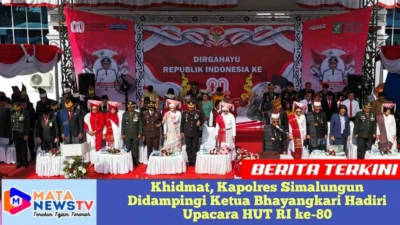 Khidmat, Kapolres Simalungun Didampingi Ketua Bhayangkari Hadiri Upacara HUT RI ke-80