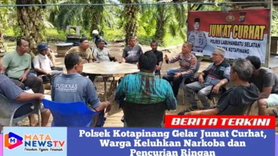 Polsek Kotapinang Gelar Jumat Curhat, Warga Keluhkan Narkoba dan Pencurian Ringan