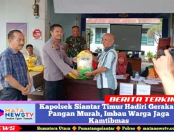Kapolsek Siantar Timur Hadiri Gerakan Pangan Murah, Imbau Warga Jaga Kamtibmas