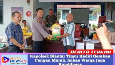 Kapolsek Siantar Timur Hadiri Gerakan Pangan Murah, Imbau Warga Jaga Kamtibmas