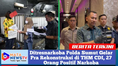 Ditresnarkoba Polda Sumut Gelar Pra Rekonstruksi di THM CDI, 27 Orang Positif Narkoba