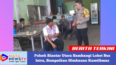 Polsek Siantar Utara Sambangi Loket Bus Intra, Sampaikan Himbauan Kamtibmas
