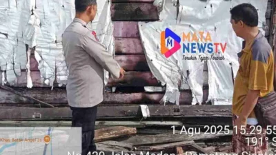 Kebakaran Rumah di Simpang Rambung Merah, Polsek Siantar Timur Gerak Cepat Cek TKP
