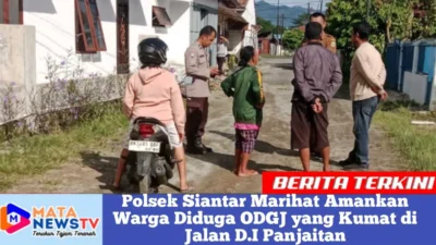 Polsek Siantar Marihat Amankan Warga Diduga ODGJ yang Kumat di Jalan D.I Panjaitan