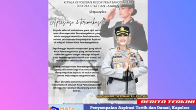 Penyampaian Aspirasi Tertib dan Damai, Kapolres Pematangsiantar Sampaikan Apresiasi
