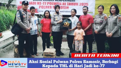Aksi Sosial Polwan Polres Samosir, Berbagi Kepada THL di Hari Jadi ke-77