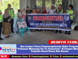 Sat Lantas Polres Pematangsiantar Gelar Program “Polantas Menyapa Go To Pesantren” di Ponpes Modern Terpadu Darul Ihsan Bah Sorma