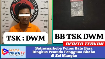 Satresnarkoba Polres Batu Bara Ringkus Pemuda Pengguna Shabu di Sei Mangke