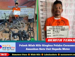 Polsek Bilah Hilir Ringkus Pelaku Curanmor, Amankan Satu Unit Sepeda Motor