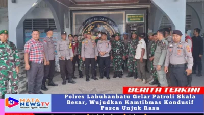 Polres Labuhanbatu Gelar Patroli Skala Besar, Wujudkan Kamtibmas Kondusif Pasca Unjuk Rasa