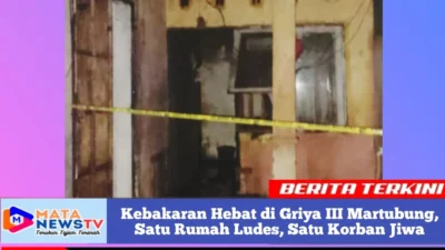 Kebakaran Hebat di Griya III Martubung,Satu Rumah Ludes, Satu Korban Jiwa ,