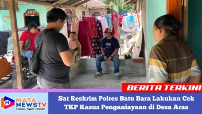 Sat Reskrim Polres Batu Bara Lakukan Cek TKP Kasus Penganiayaan di Desa Aras