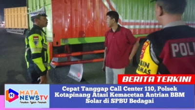 Cepat Tanggap Call Center 110, Polsek Kotapinang Atasi Kemacetan Antrian BBM Solar di SPBU Bedagai