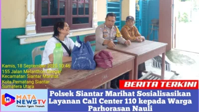 Polsek Siantar Marihat Sosialisasikan Layanan Call Center 110 kepada Warga Parhorasan Nauli