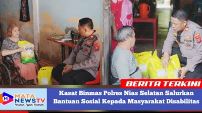 Kasat Binmas Polres Nias Selatan Salurkan Bantuan Sosial Kepada Masyarakat Disabilitas
